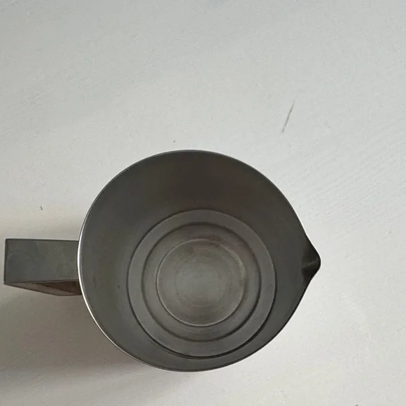 Vintage Stainless Steel Milk Frothing Pitcher with Wooden Teak Handle MCM Danish - Picture 6 of 8